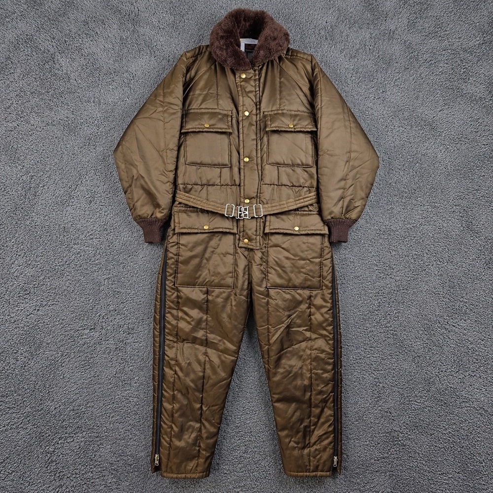 Vintage Walls Blizzard Pruf Insulated Snowmobile Coveralls Medium Snowsuit USA
